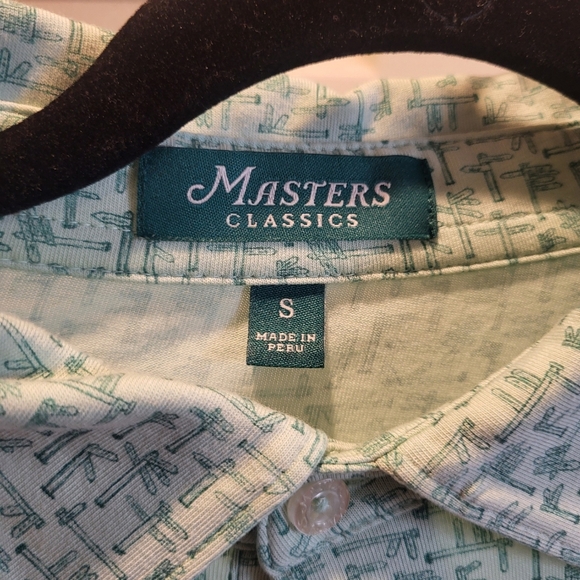 Masters Classics Augusta Flag Sign PGA Golf Polo Green Size Small - Picture 5 of 5